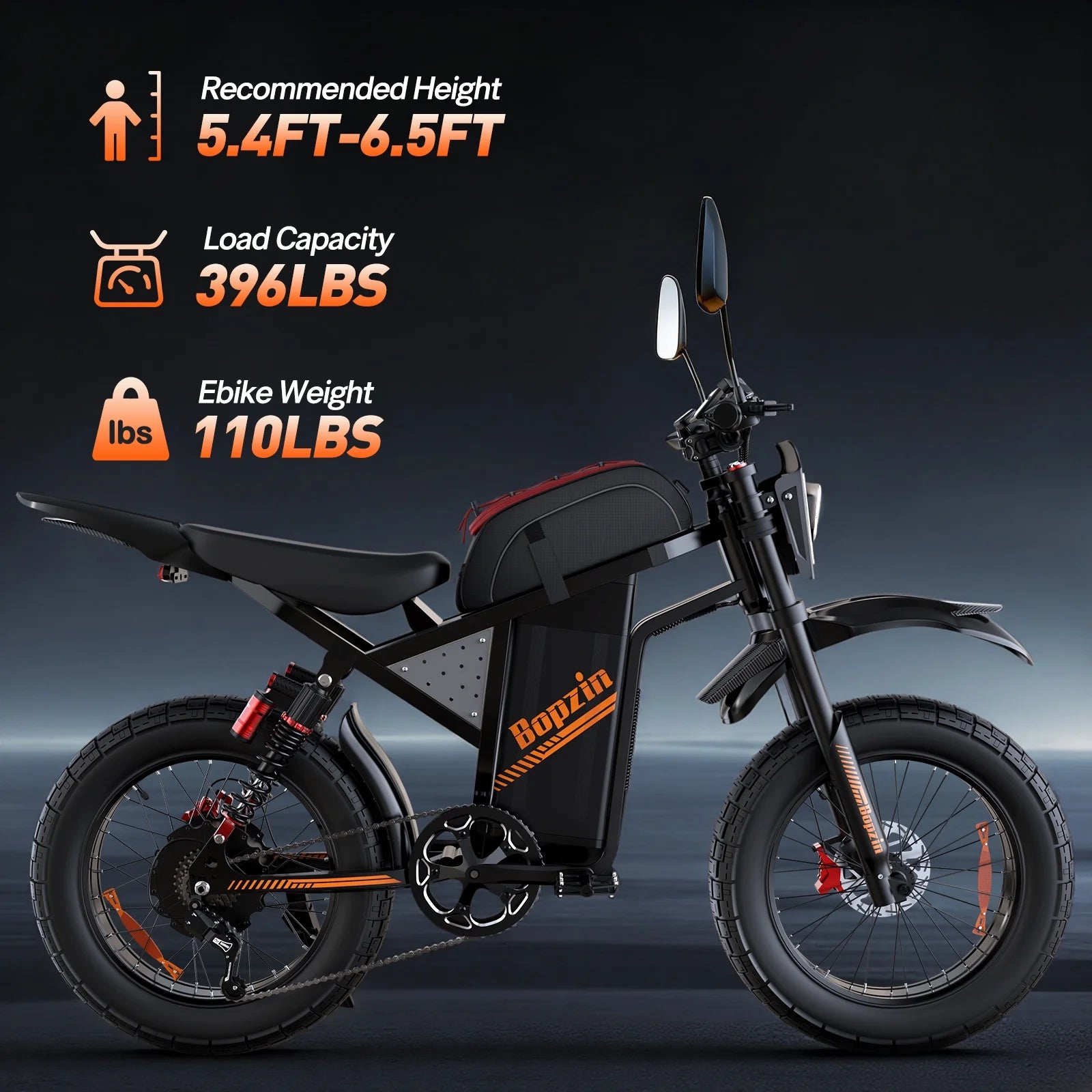 Electric Dirt Bike for Adults, 60V 35ah, 3000W 45 MPH & 37 - 68 Miles Electric Motorcycle - Product image 18
