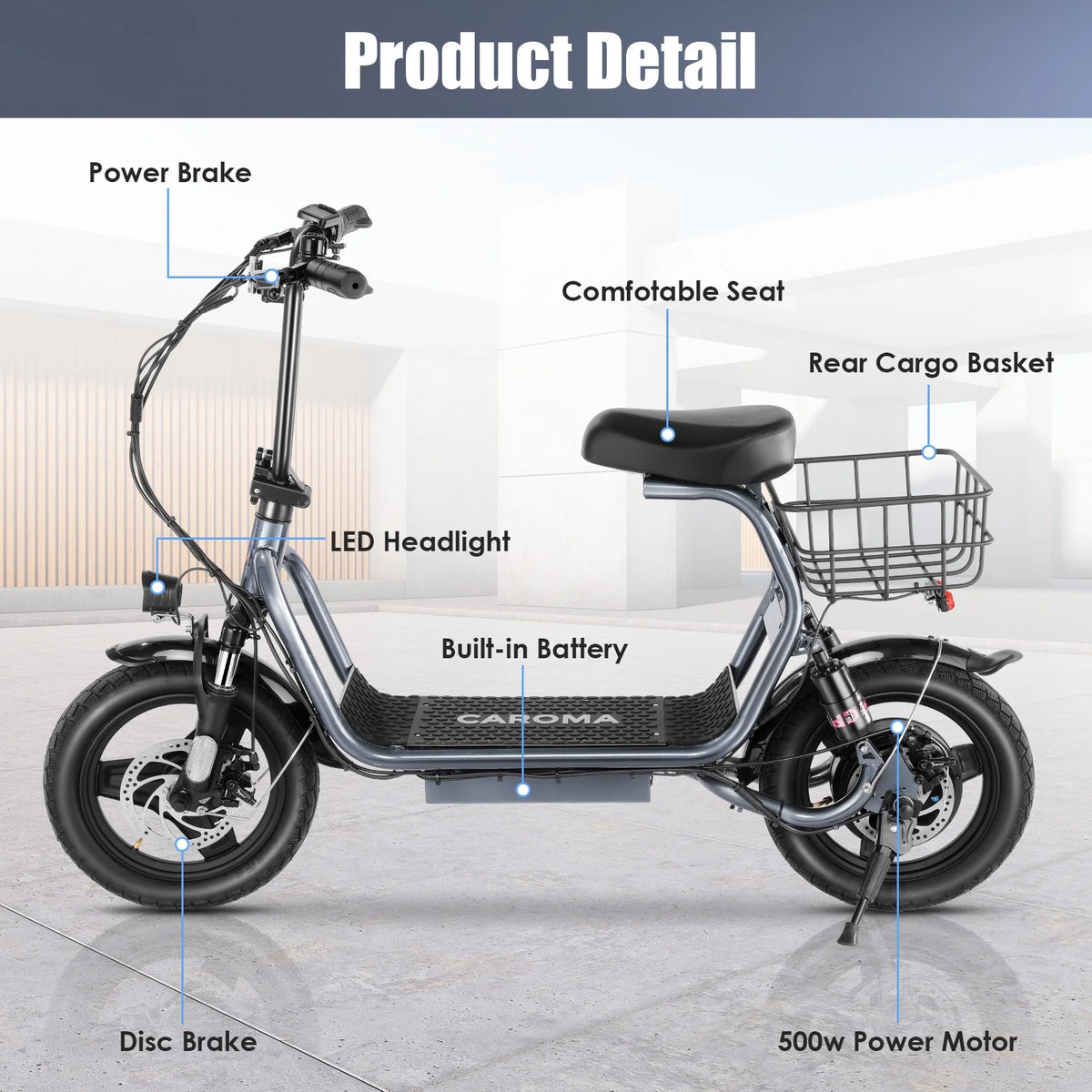 SANOPY 350W Electric Scooter with Seat for Adults, 15 Miles Range 20 Mph, 36V 5.2ah Battery Moped - Product image 19
