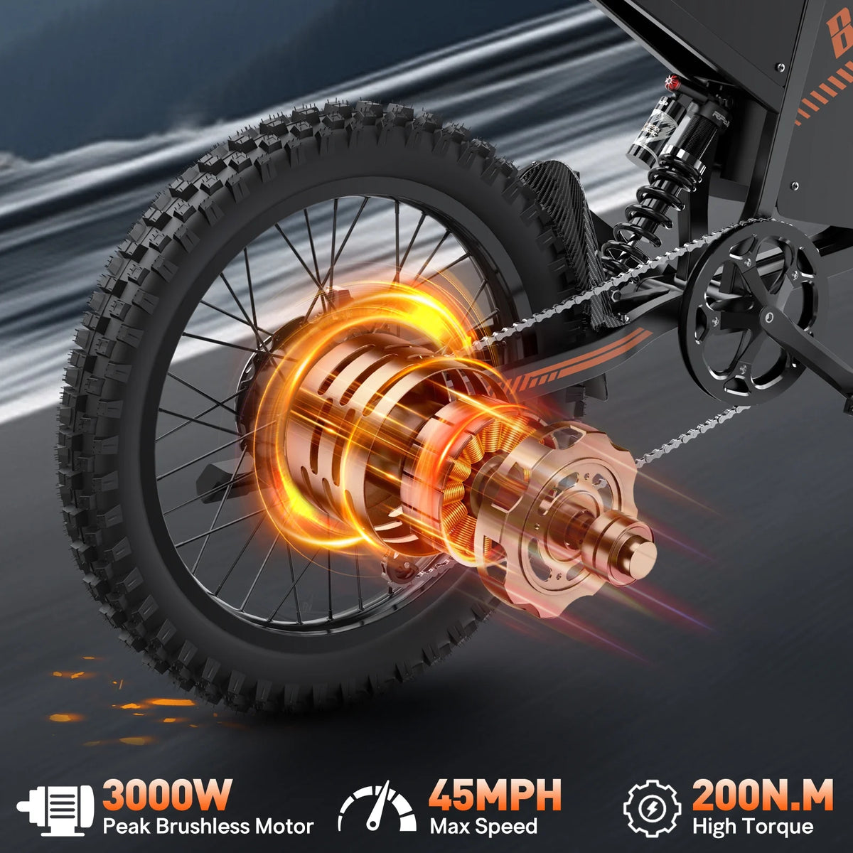 Electric Dirt Bike for Adults, 60V 35ah, 3000W 45 MPH & 37 - 68 Miles Electric Motorcycle - Product image 12