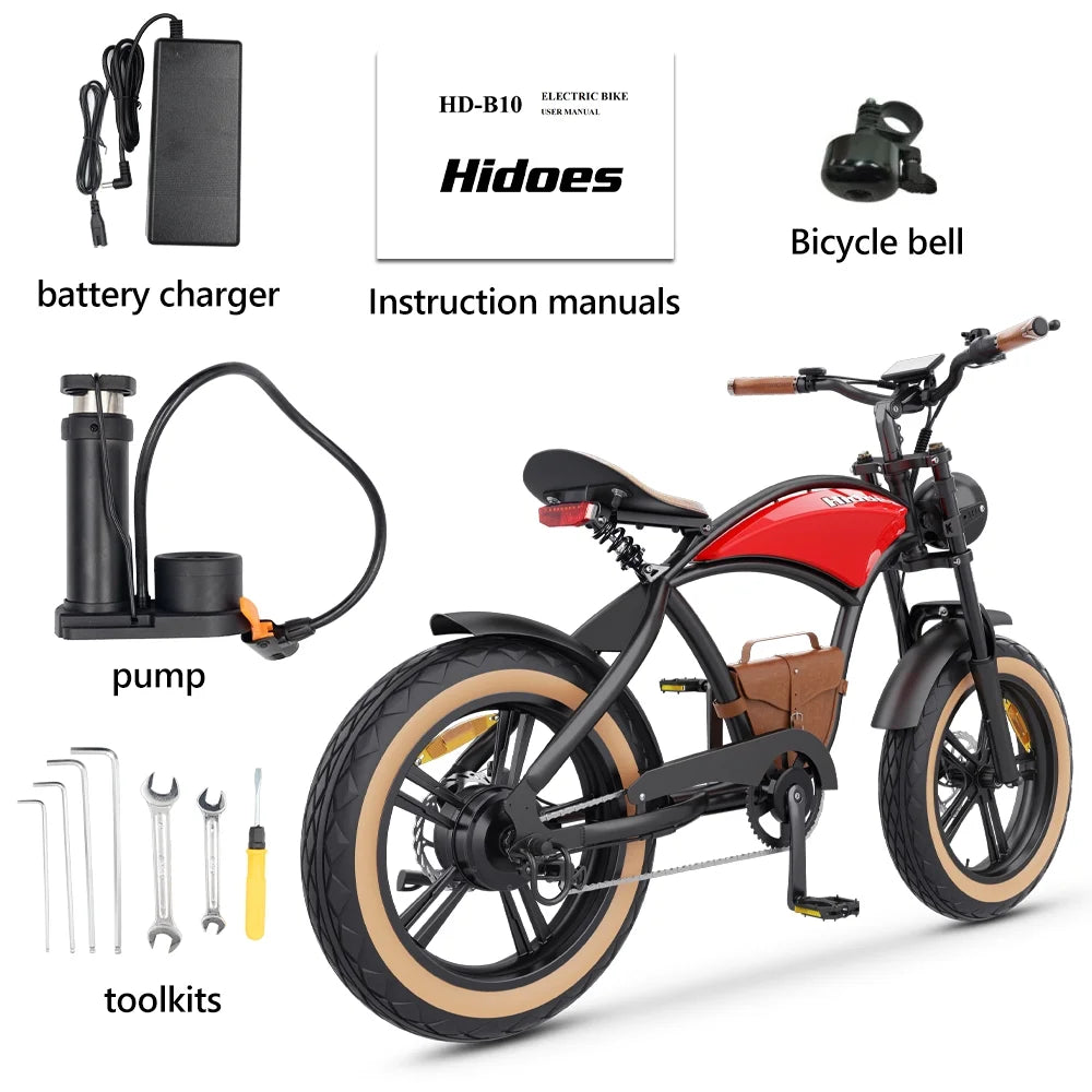 Hidoes B10 Electric Mountain Bike for Men/Woman 1000W Adult Electric Bicycle 20" Fat Tire Off Road E - Product image 23