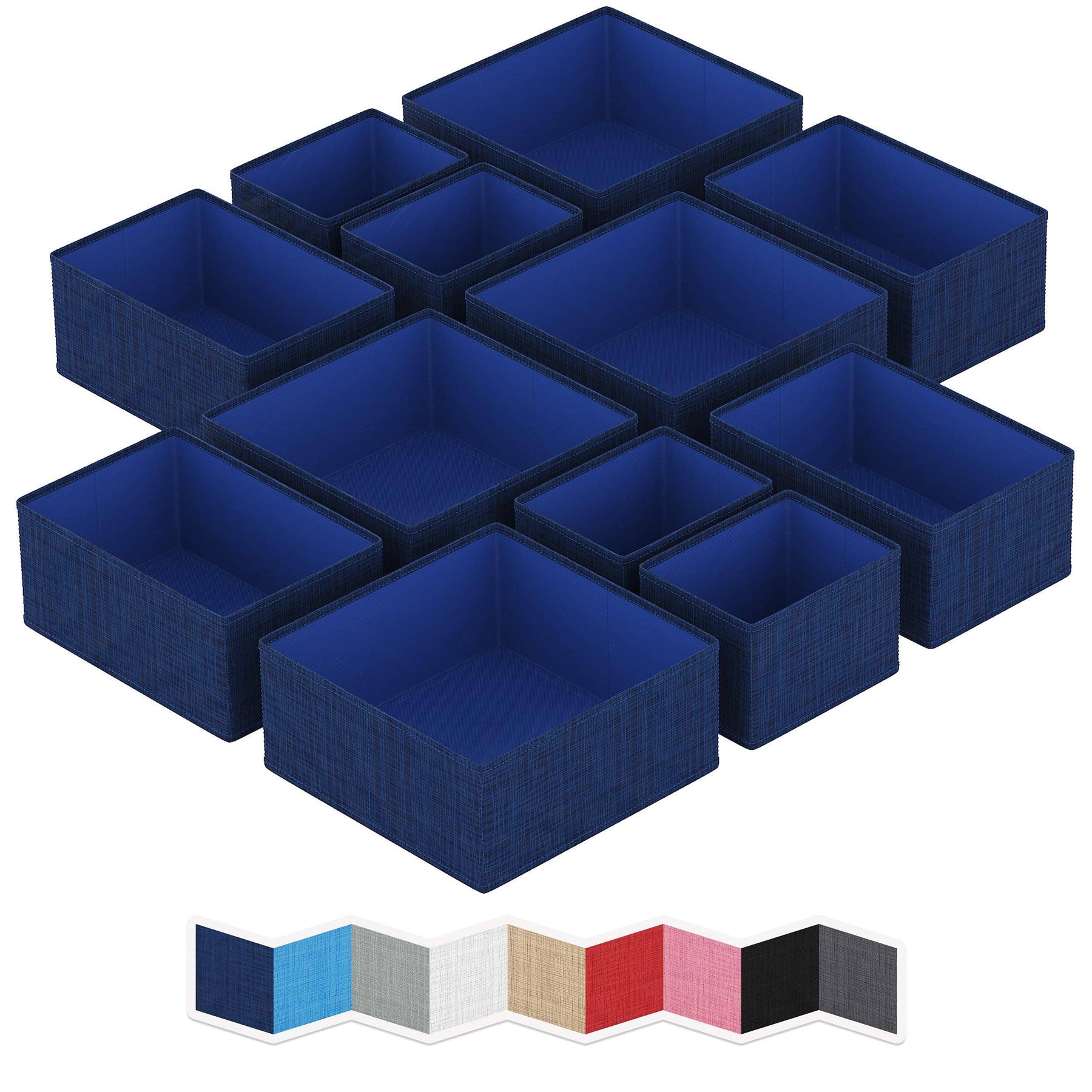NEATERIZE Drawer Organizer Clothes Set of 12 Navy - Dresser Organizer for Nursery, Bedroom, Closet - Product image 1