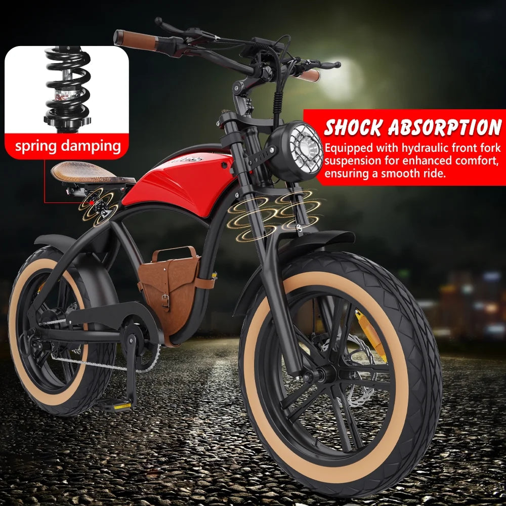 Hidoes B10 Electric Mountain Bike for Men/Woman 1000W Adult Electric Bicycle 20" Fat Tire Off Road E - Product image 14