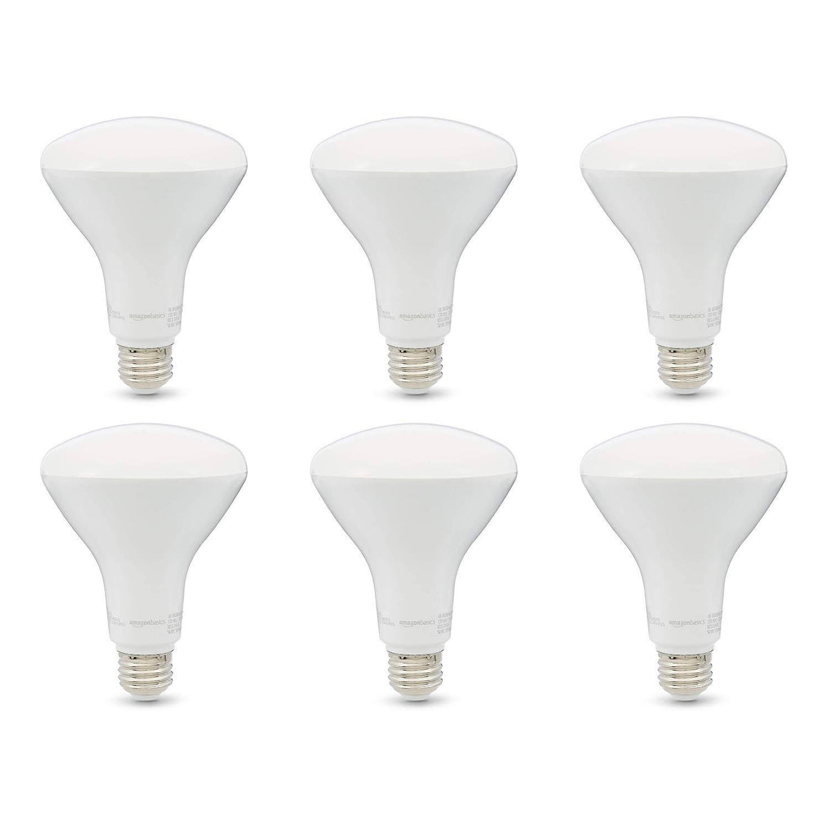 Amazon Basics 65W Equivalent, Soft White, Dimmable, 10, 000 Hour Lifetime, BR30 LED Light Bulb, 6-Pack - Product image 1
