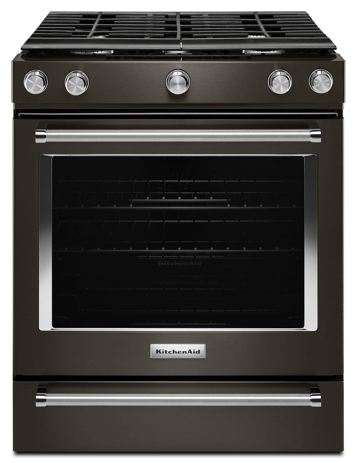 KitchenAid 30-Inch 5-Burner GAS Slide-In Convection Range - Black Stainless - Product image 1