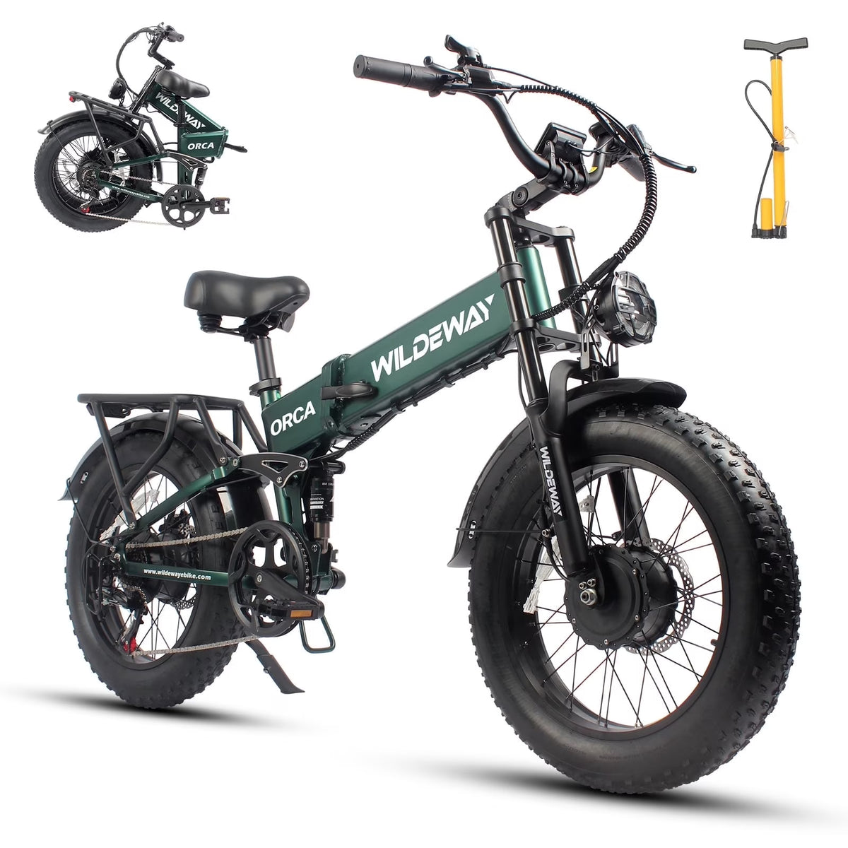 Folding AWD Dual Motor Electric Bike for Adults 20*4.0'' 2300w UL2849 48v 20ah, 7 Speeds - Product image 1