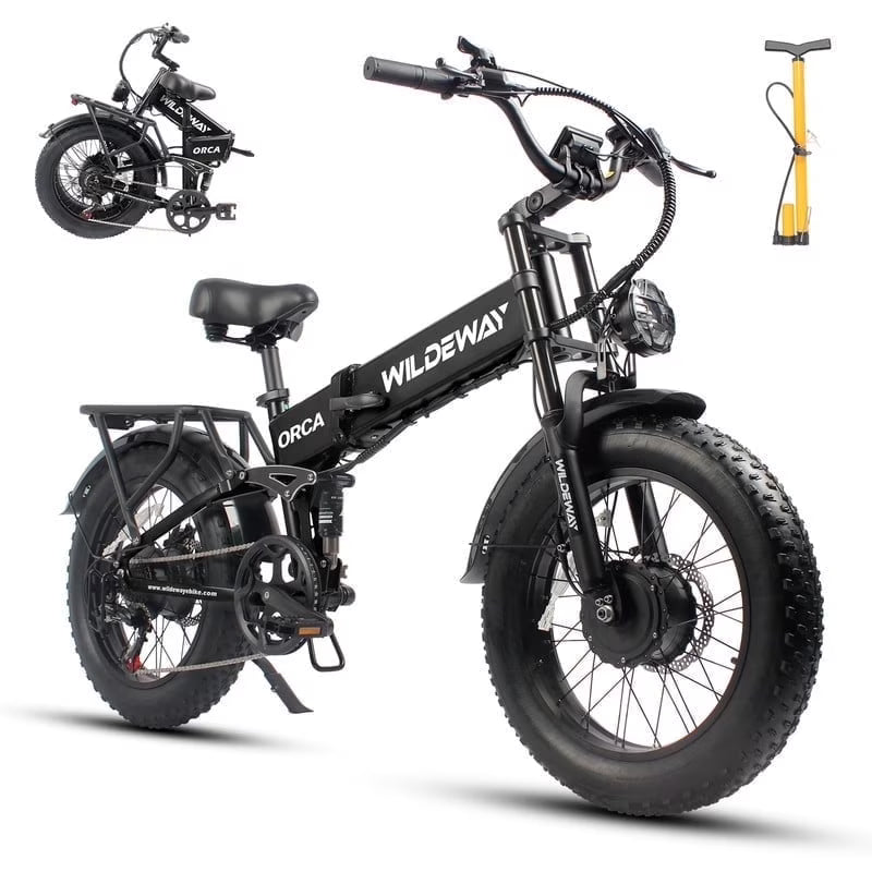 Folding AWD Dual Motor Electric Bike for Adults 20*4.0'' 2300w UL2849 48v 20ah, 7 Speeds - Product image 3
